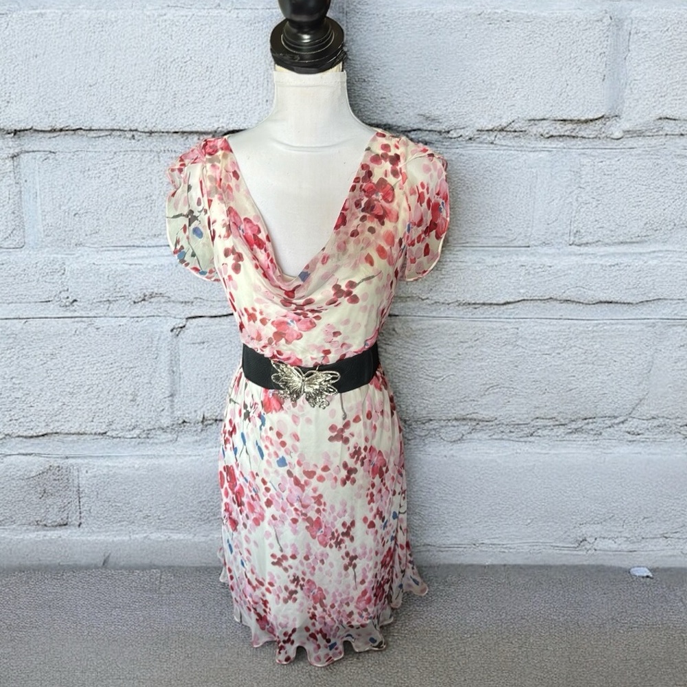 Seraphine Pink Floral dress w/full slip - Picture 8 of 14